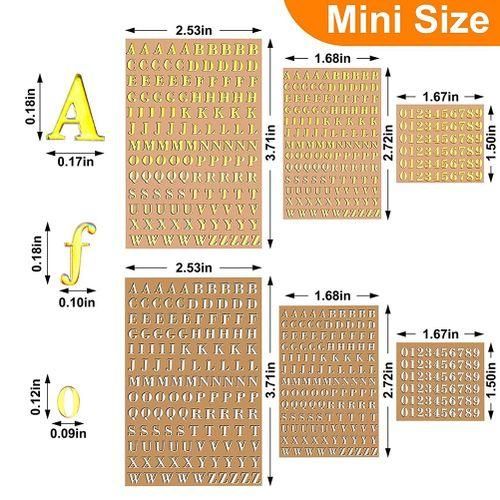 12 Sheets Letter Resin Stickers, Small Alphabet