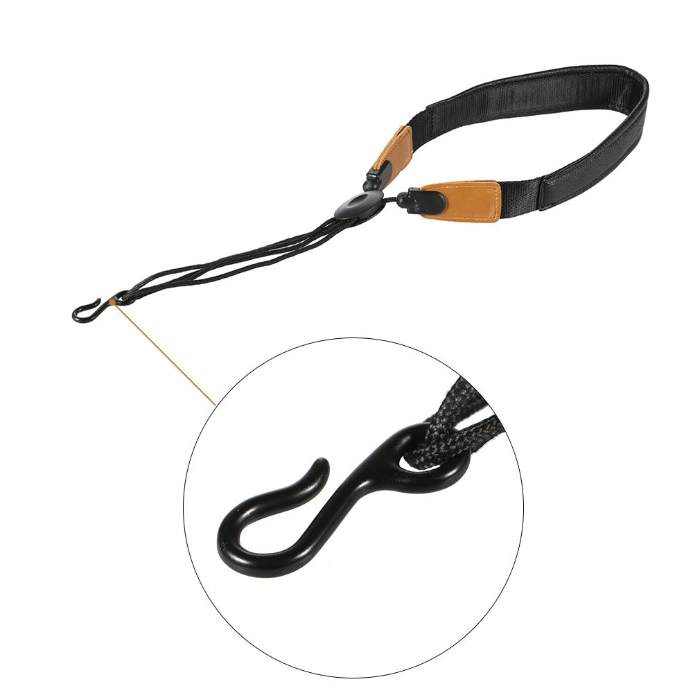 Adjustable Soft Leather Saxophone Sax Neck Strap With EVA