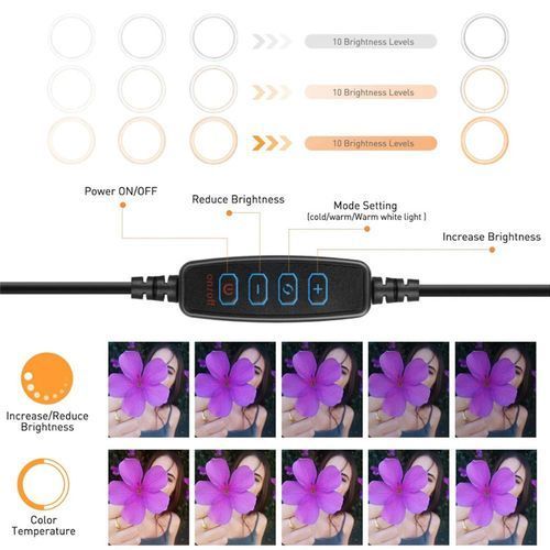 5.7''Ring Light With Tripod Stand For YouTube Video & Makeup