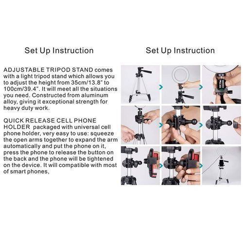 5.7''Ring Light With Tripod Stand For YouTube Video & Makeup