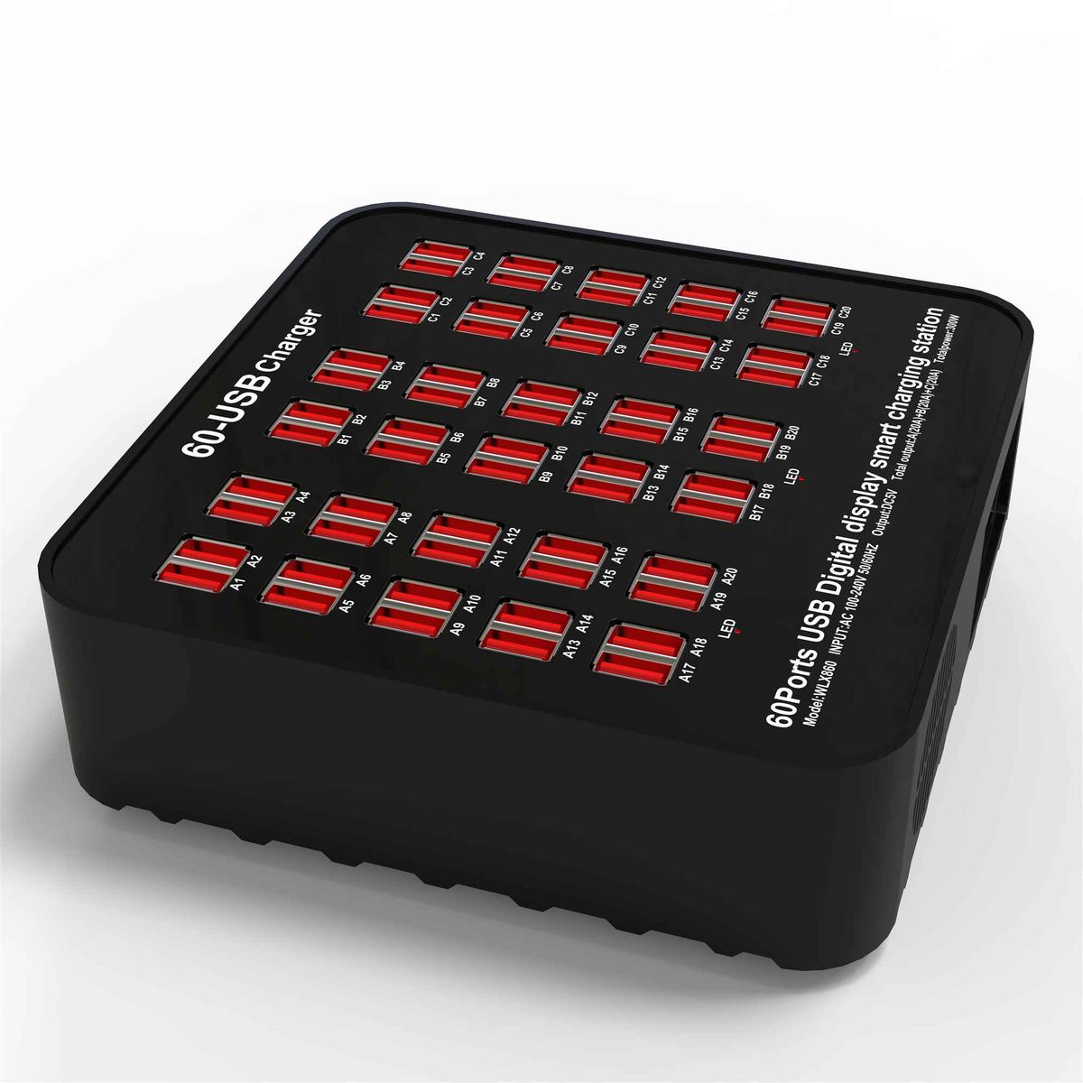 Smart 60 Ports Usb Hub Charging Station Power Outlet Multi