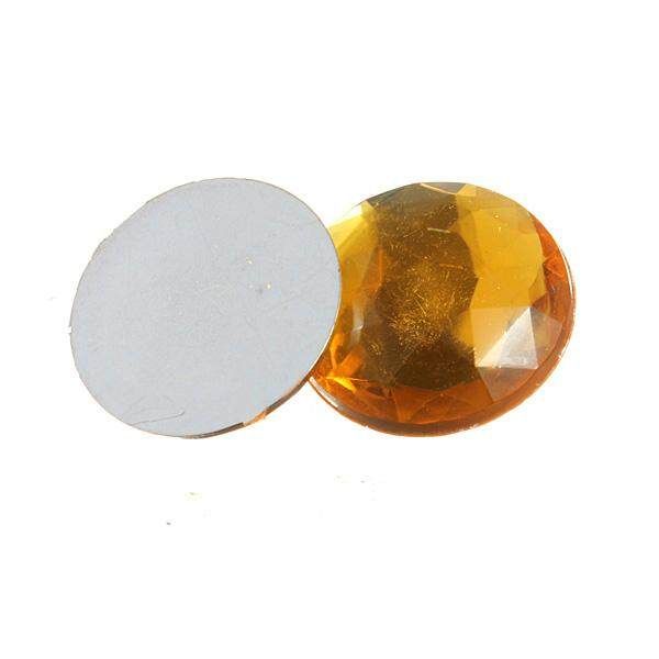 10X Large Plastic Flat Backed Half Round Crystal Gem Rhinestone Cabochon 18 25mm Yellow 18mm Yellow