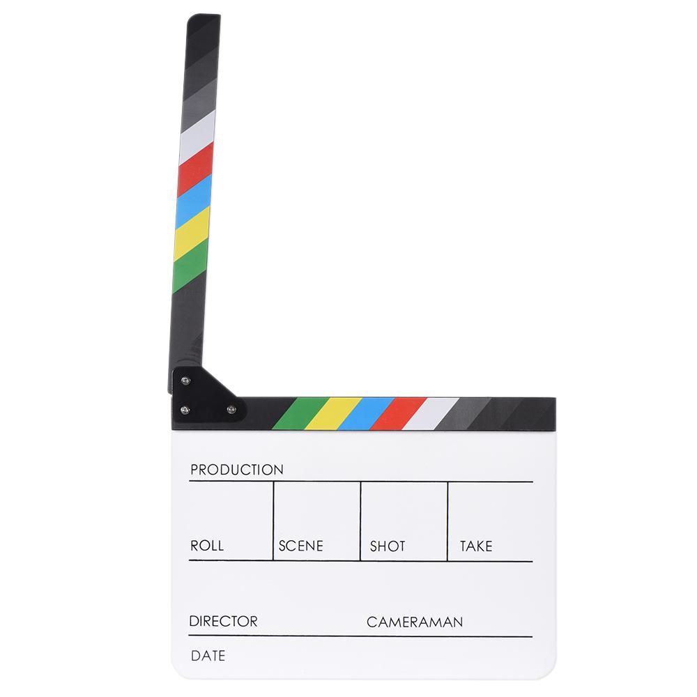10" x 12" / 24.5 x 30cm Acrylic Dry Erase Clap-stick Clapper Board Slate for Film Movie Cut Action Scene