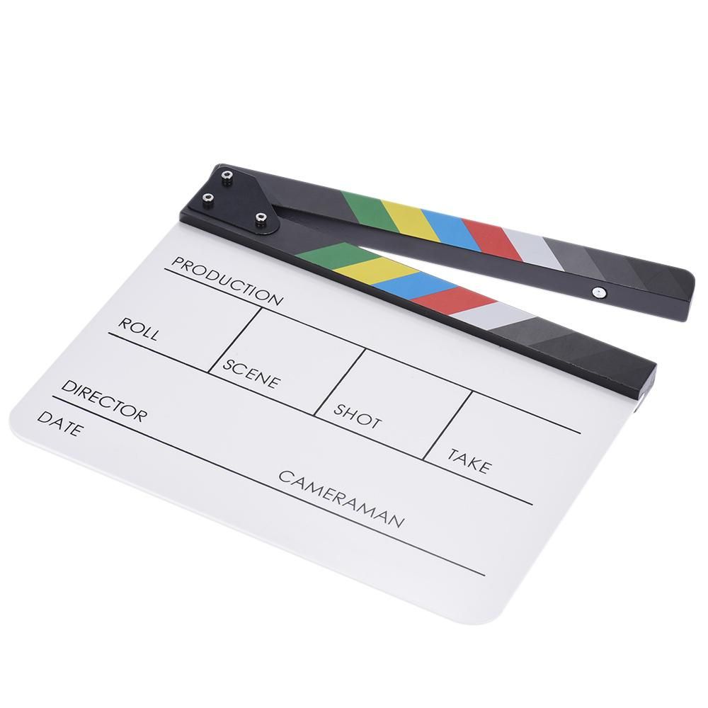 10" x 12" / 24.5 x 30cm Acrylic Dry Erase Clap-stick Clapper Board Slate for Film Movie Cut Action Scene
