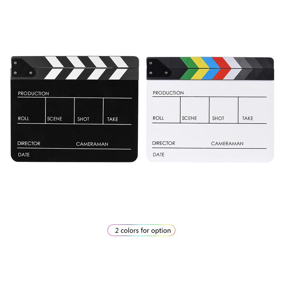 10" x 12" / 24.5 x 30cm Acrylic Dry Erase Clap-stick Clapper Board Slate for Film Movie Cut Action Scene