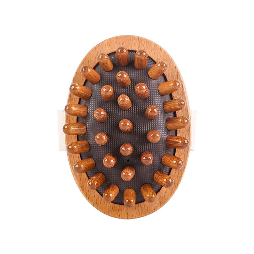 Body Anti Cellulite Brush Soothing Wooden Oil Spa-Air Cushion Meridian Massage Brush Calf Kneading Instrumen