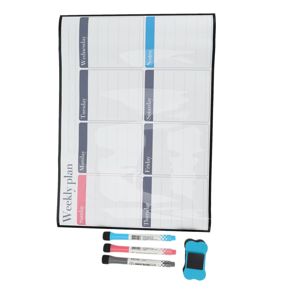 Rewritable Monthly Week Schedule Refrigerator Magnetic