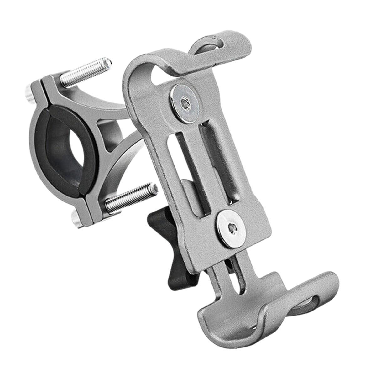 Aluminum Bicycle Phone Holder Mount Fit MTB Bike Motorcycle Handlebar for iPhone Silver