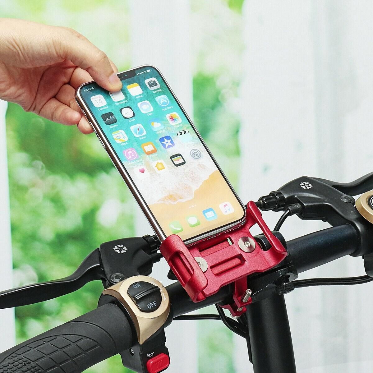 Aluminum Bicycle Phone Holder Mount Fit MTB Bike Motorcycle Handlebar for iPhone Silver