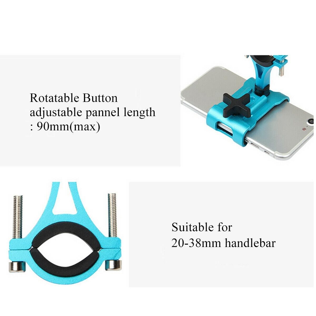 Aluminum Bicycle Phone Holder Mount Fit MTB Bike Motorcycle Handlebar for iPhone Silver