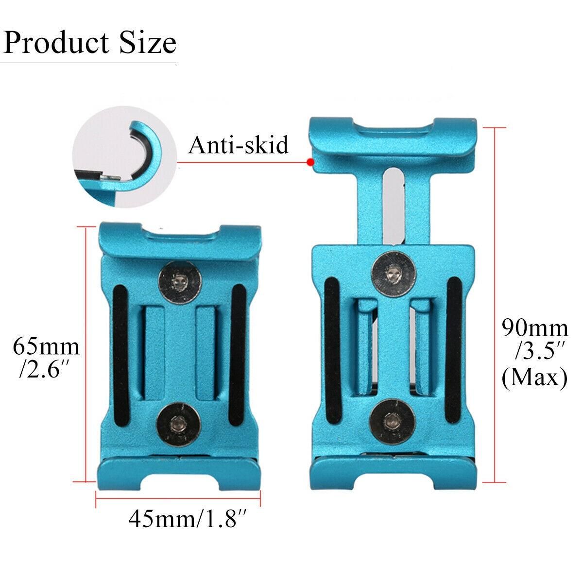 Aluminum Bicycle Phone Holder Mount Fit MTB Bike Motorcycle Handlebar for iPhone Silver