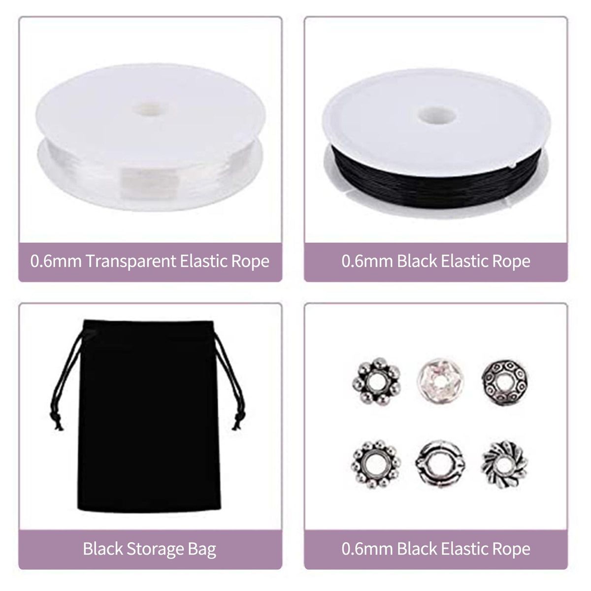Rock Stone Jewelry Making Kit With 15 Grid Natural Volcanic Stone Beads Elastic String Storage Bag DIY Bracelet Necklace Earring Jewelry Making Supplies Handcraft Tool