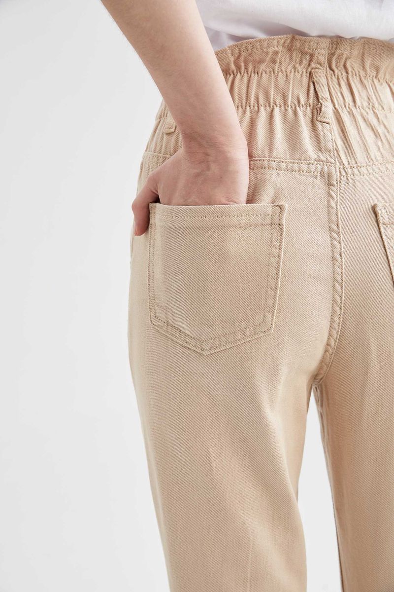 Woman Young Denim Trousers - Beige