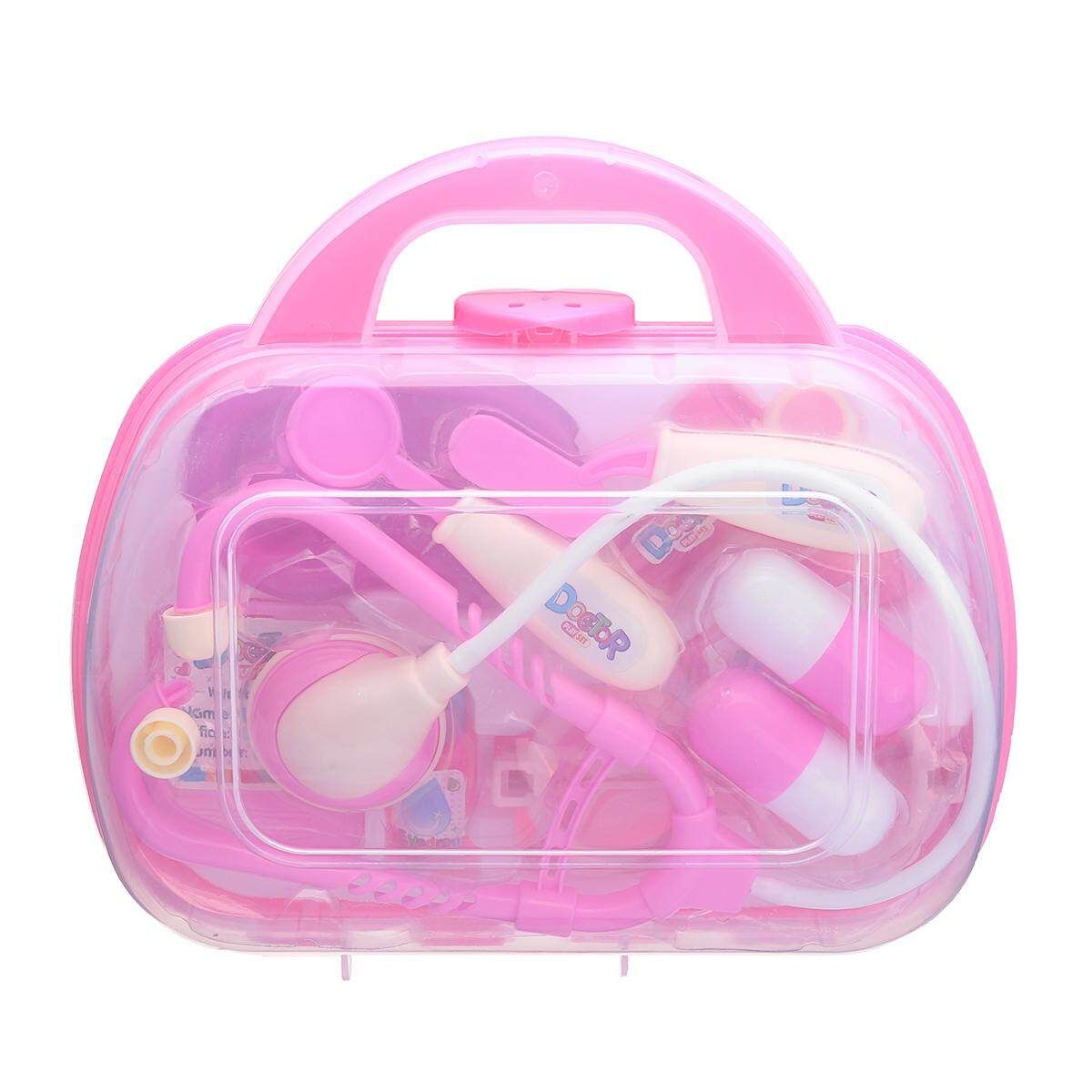 11 PCS Pretend Kids Doctor Nurse Case Role Play Set Gift Educational Toy Pink