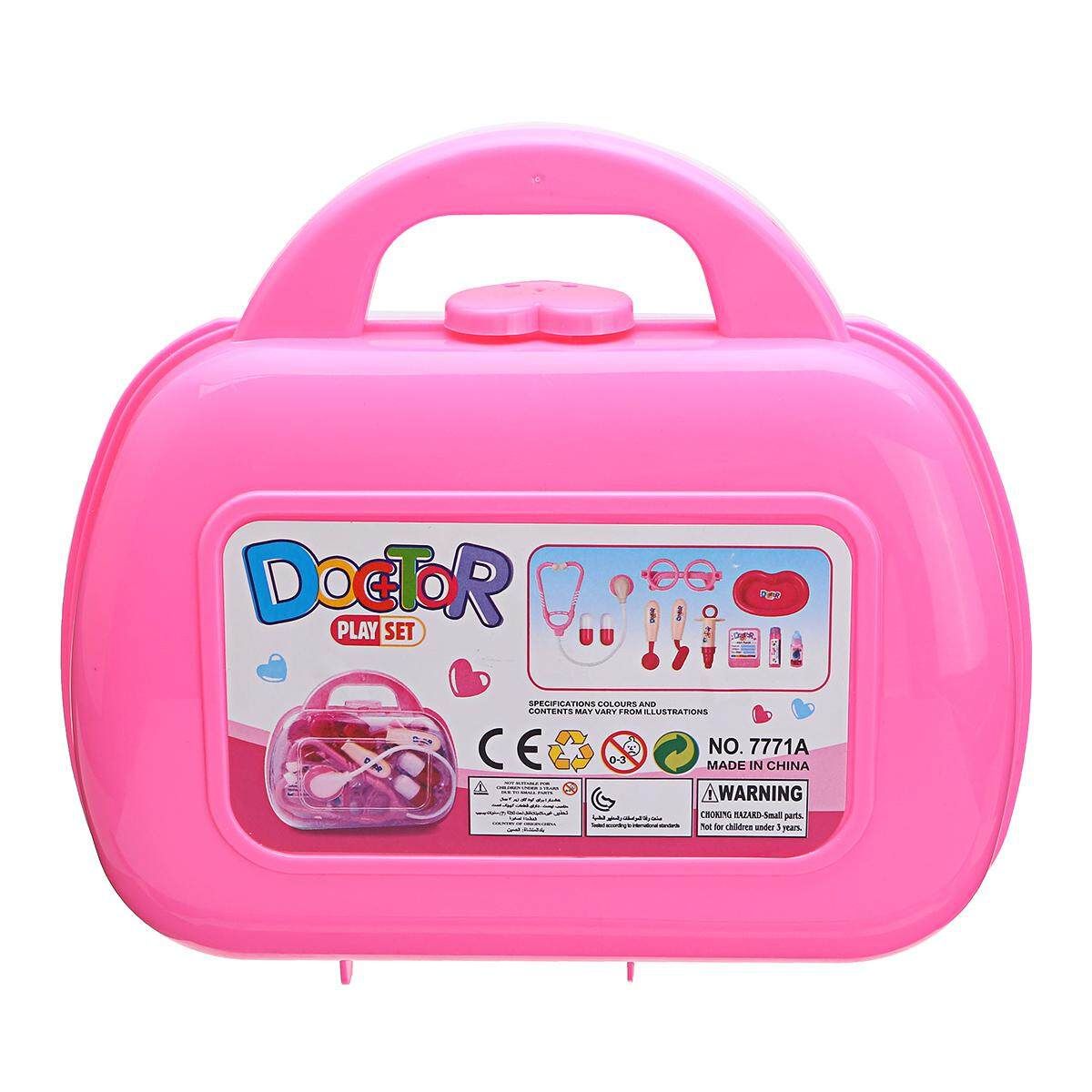 11 PCS Pretend Kids Doctor Nurse Case Role Play Set Gift Educational Toy Pink