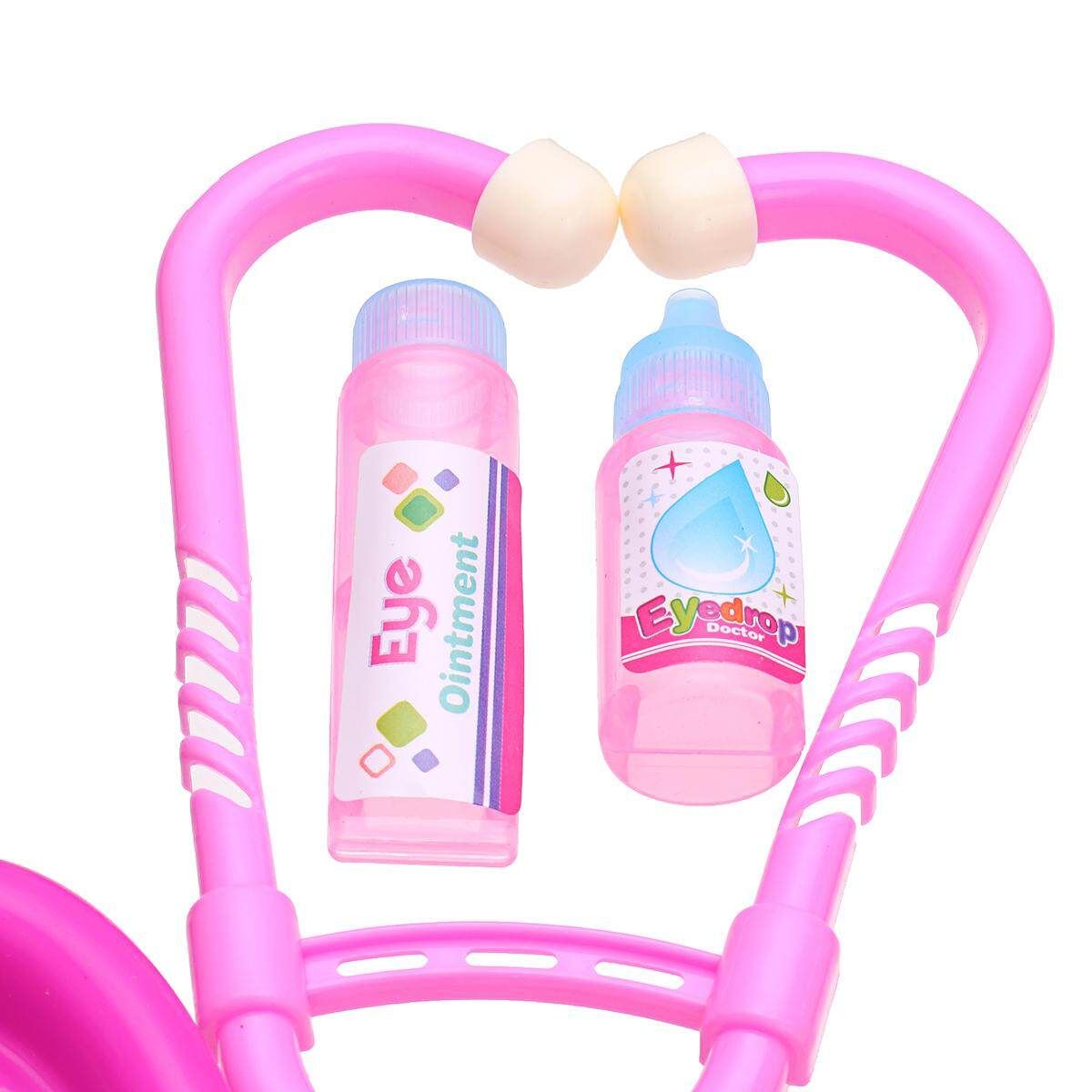 11 PCS Pretend Kids Doctor Nurse Case Role Play Set Gift Educational Toy Pink