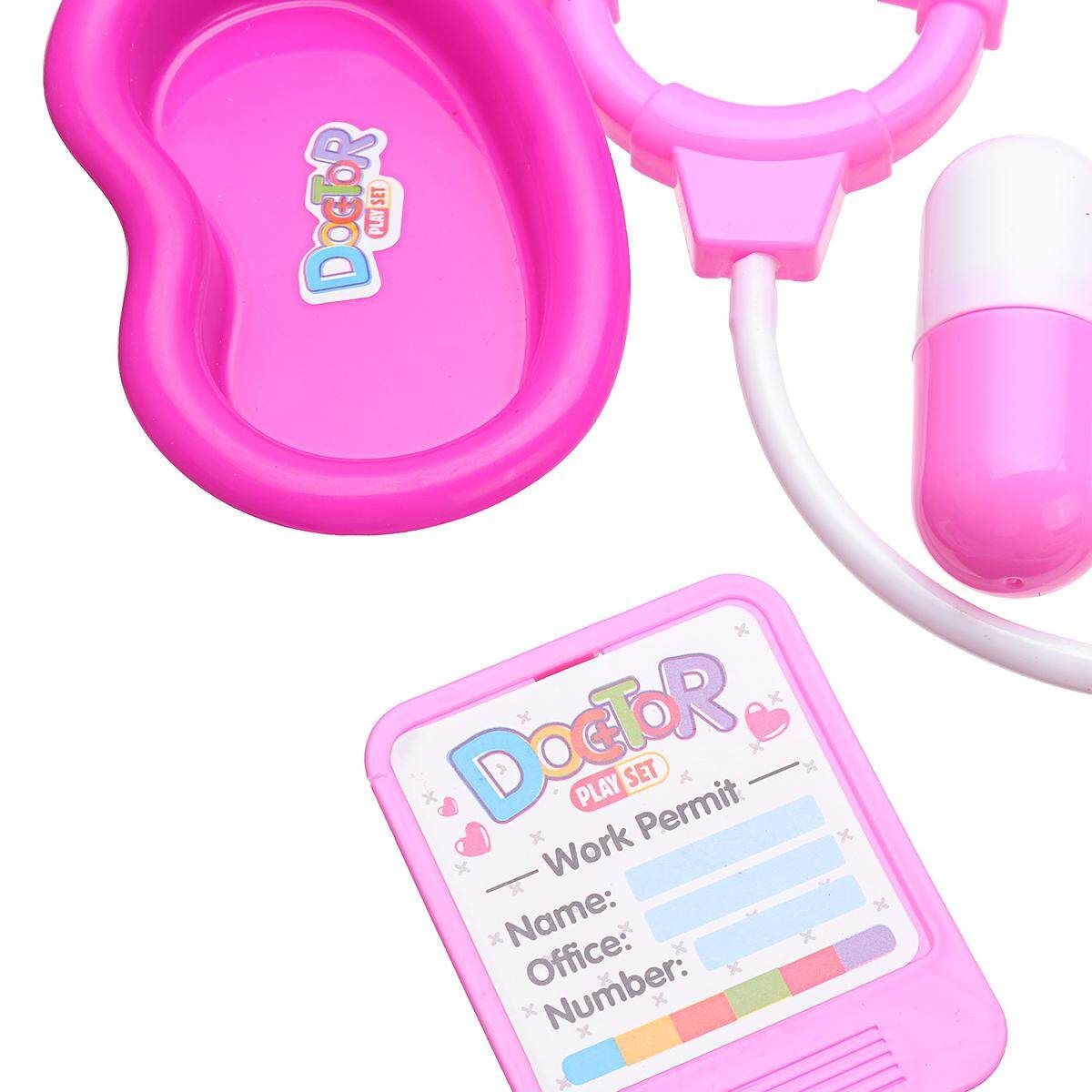 11 PCS Pretend Kids Doctor Nurse Case Role Play Set Gift Educational Toy Pink