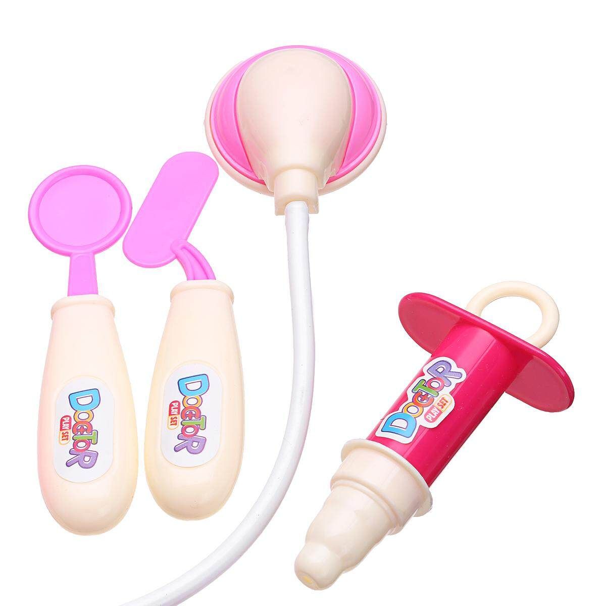 11 PCS Pretend Kids Doctor Nurse Case Role Play Set Gift Educational Toy Pink