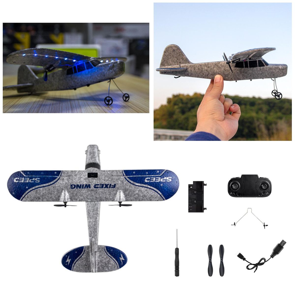 Foam Glider 2.4G 2CH Aeroplane  RC Glider Airplane With Light