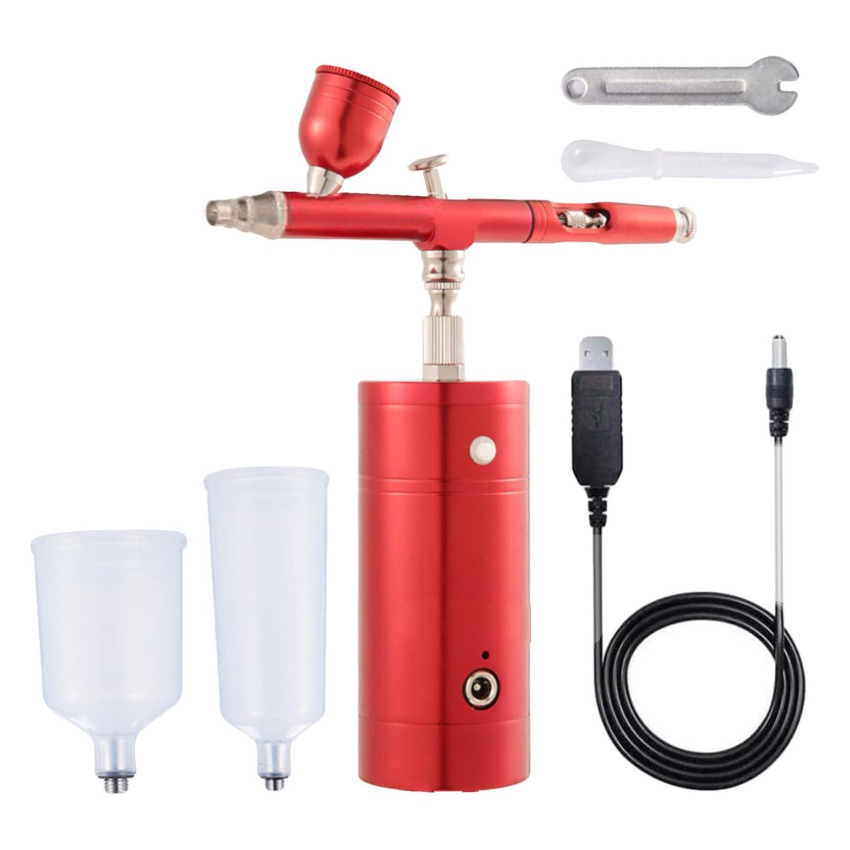Airbrush Compressor Air Brush Kit Furniture Repair Model Coloring Red