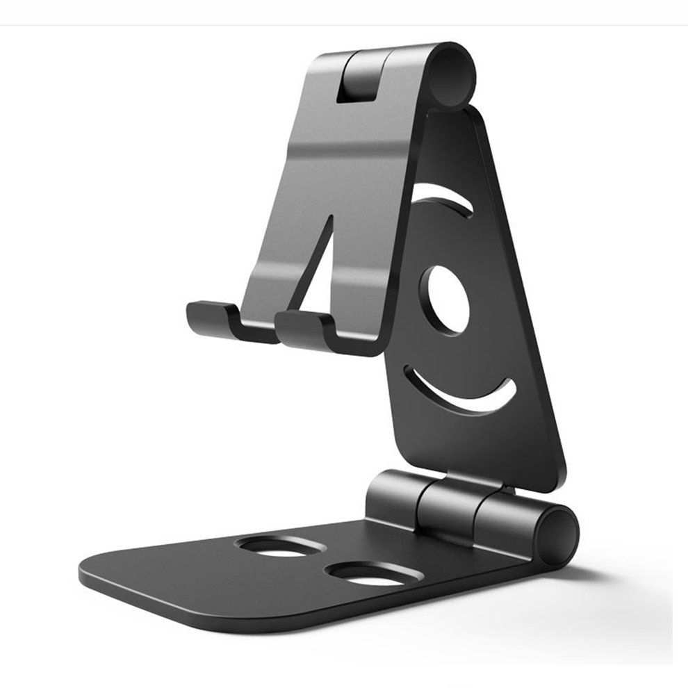 Portable Mini Desktop Mobile Phone Stand Universal Adjustable Tablet Holder-Black
