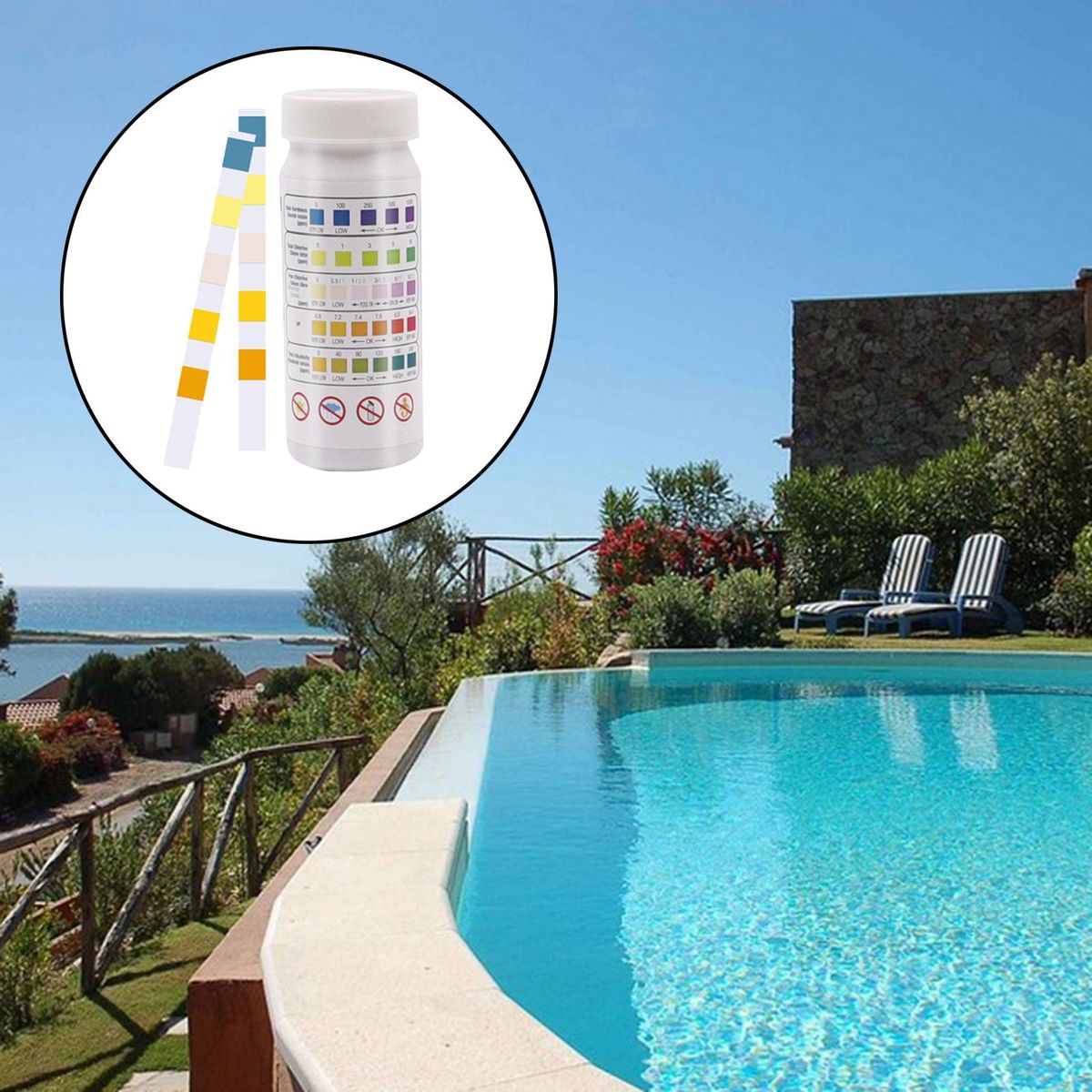 1 Bottle Pool   Test Strip Alkalinity Hardness