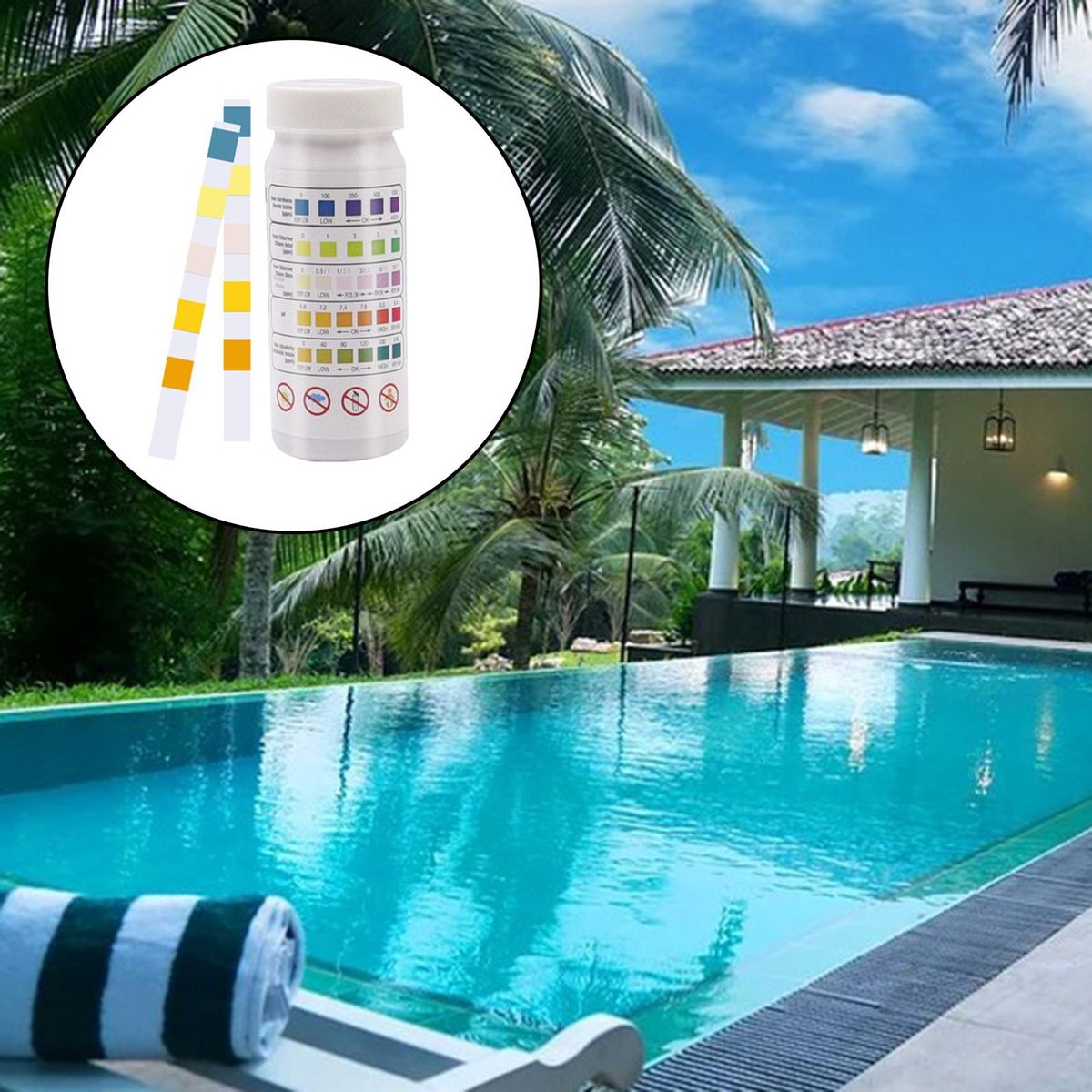 1 Bottle Pool   Test Strip Alkalinity Hardness