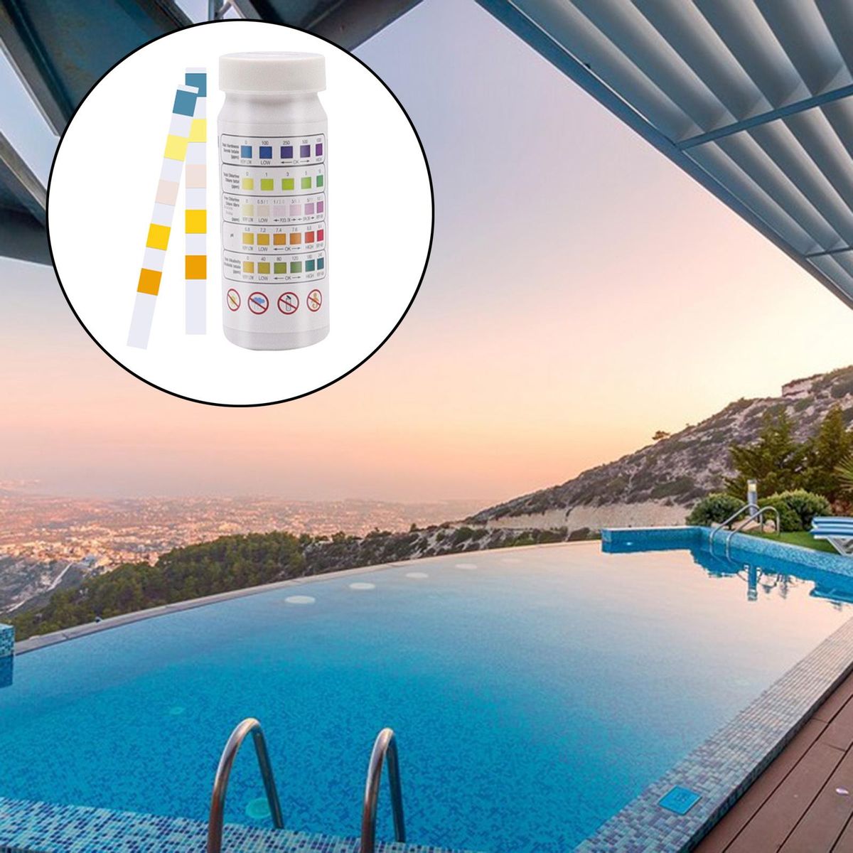 1 Bottle Pool   Test Strip Alkalinity Hardness
