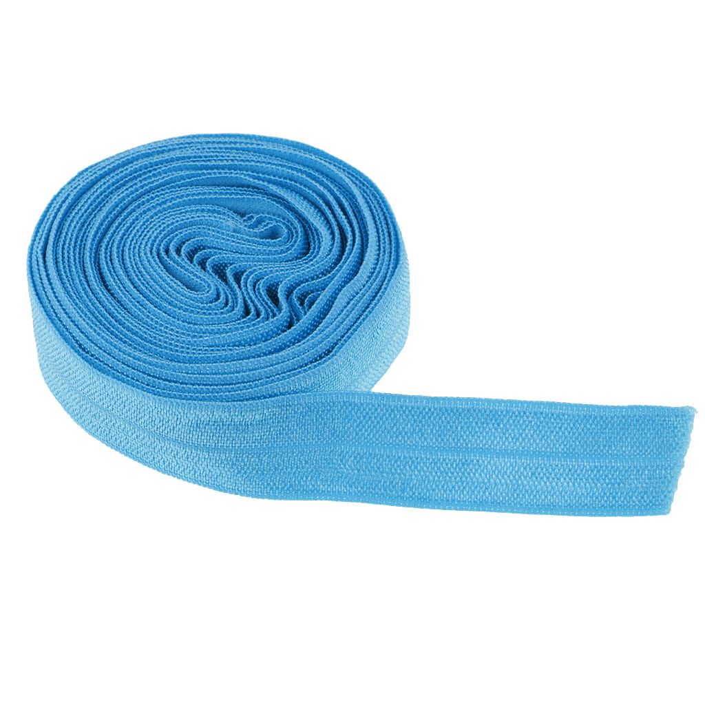 2.7M  5/8"15mm Elastic Spandex Satin Band Hair Ties Accessories Blue