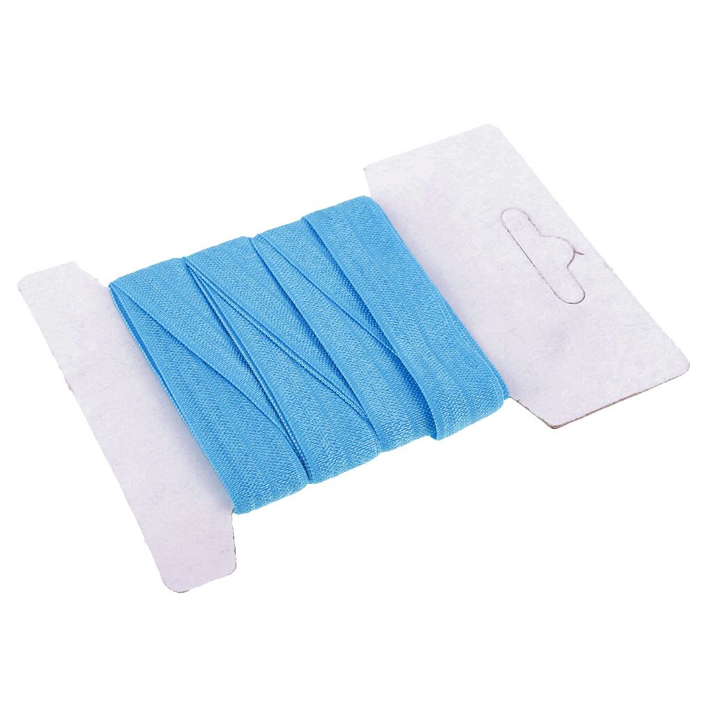 2.7M  5/8"15mm Elastic Spandex Satin Band Hair Ties Accessories Blue