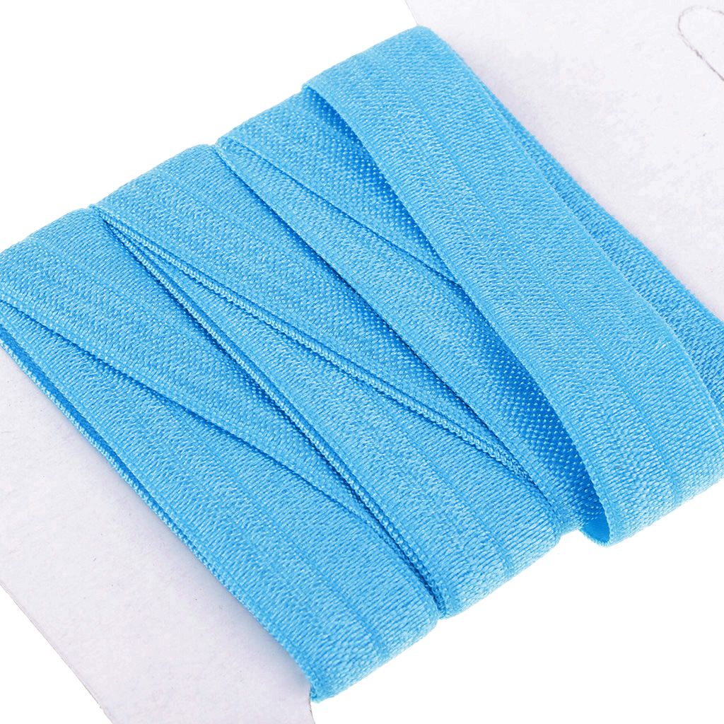 2.7M  5/8"15mm Elastic Spandex Satin Band Hair Ties Accessories Blue