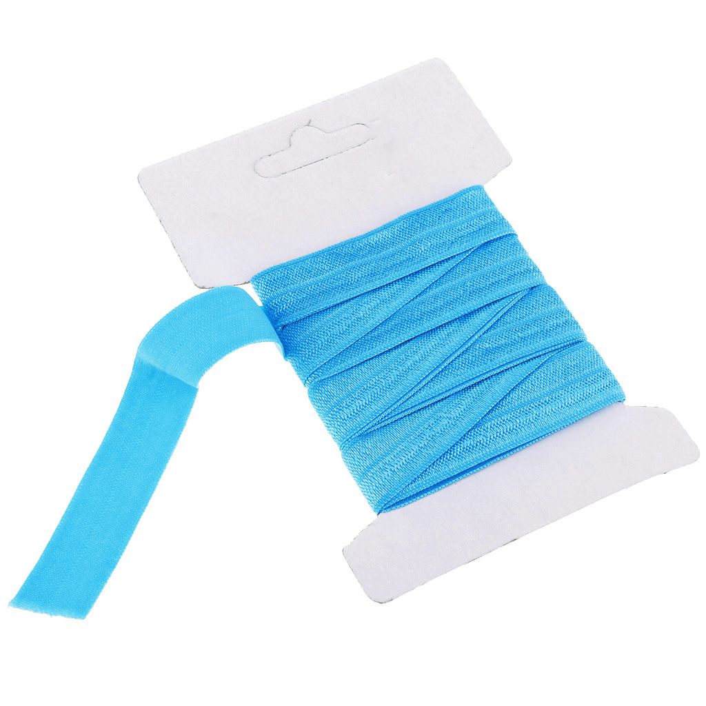 2.7M  5/8"15mm Elastic Spandex Satin Band Hair Ties Accessories Blue