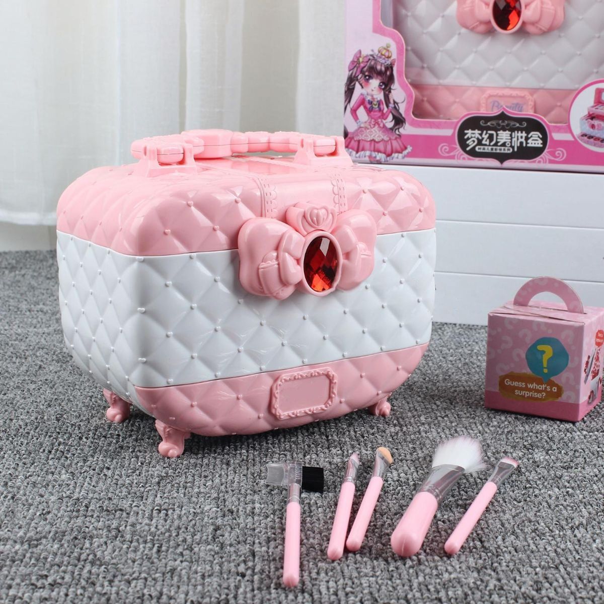 For Little Girl Pretend Play Princess Toy With Mirror Kids Makeup Set Cosmetic