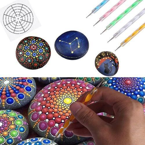 Mandala Dotting Stencil Tools Rock Painting Kit