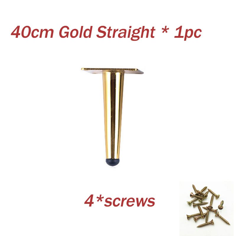 1Pc 20-40cm Oblique Straight Tapered Furniture Table Legs Metal For TV Cabinet Counter Foot Chair  Sofa Tea Coffee Table Foot-40cm Gold Straight