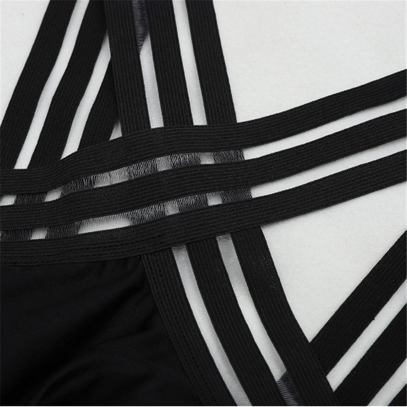 Sexy One Piece Swimsuit Women Bandage Cross Back Neck Monokini Female Bathing Suits Swimming Suit