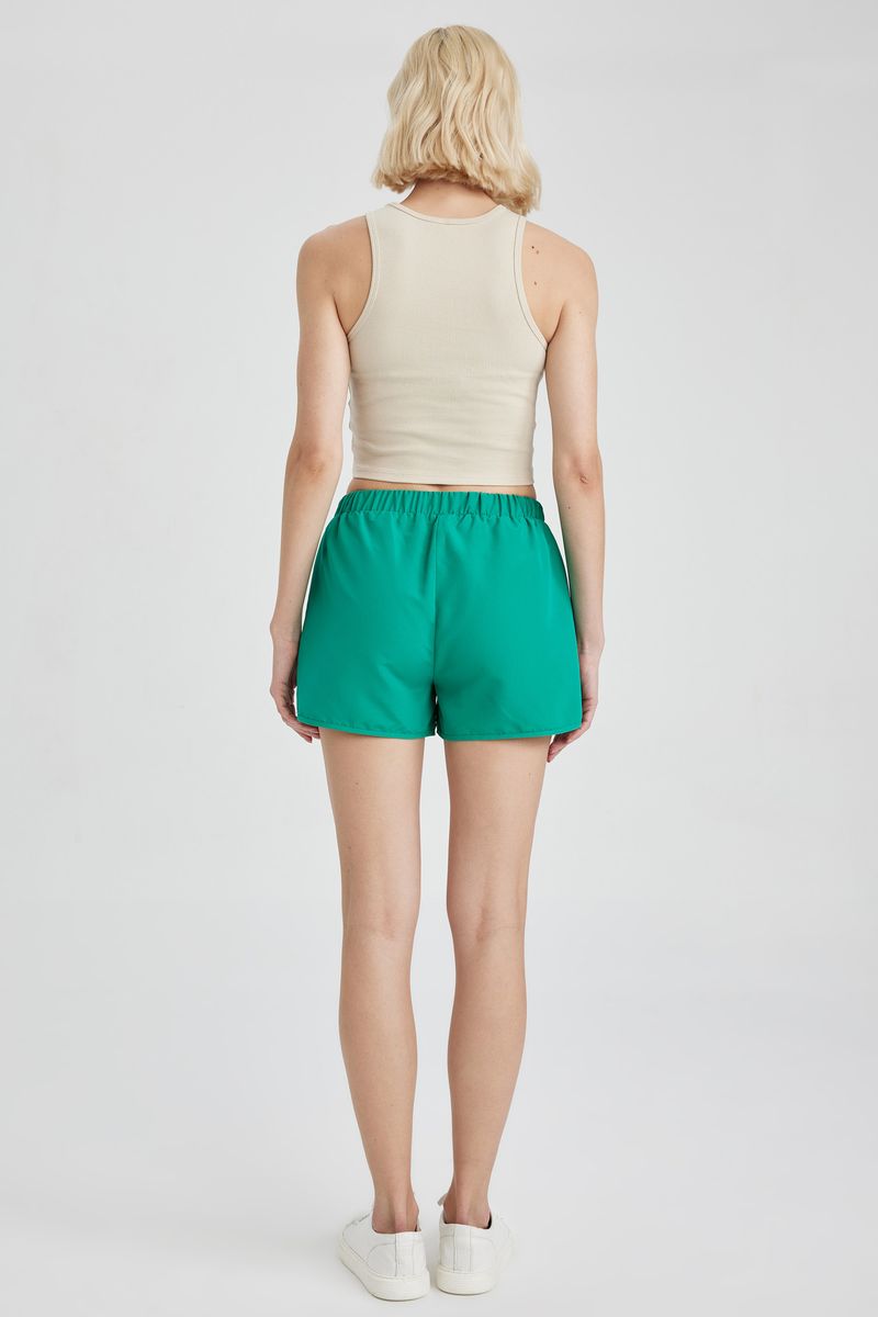 Woman Regular Fit Woven Swimming Short - Green