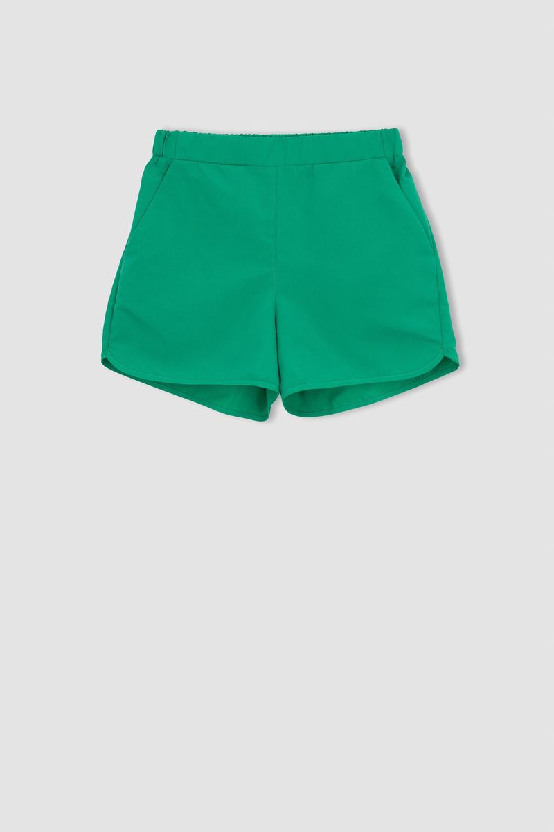 Woman Regular Fit Woven Swimming Short - Green
