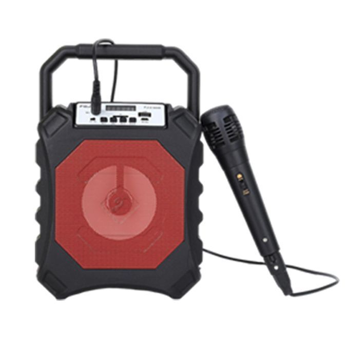 Speaker 1200mAh Karaoke Bluetooth Machine For Outdoor And Indoor Red