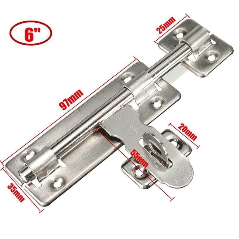 Stainless Steel Door Bolt Lock Latch Slide Barrel Bolt Clasp Set Long-- 4