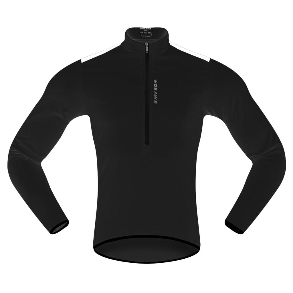 Cycling Long Sleeve Jersey Top Jacket Bike Biking Shirt Quick Black L
