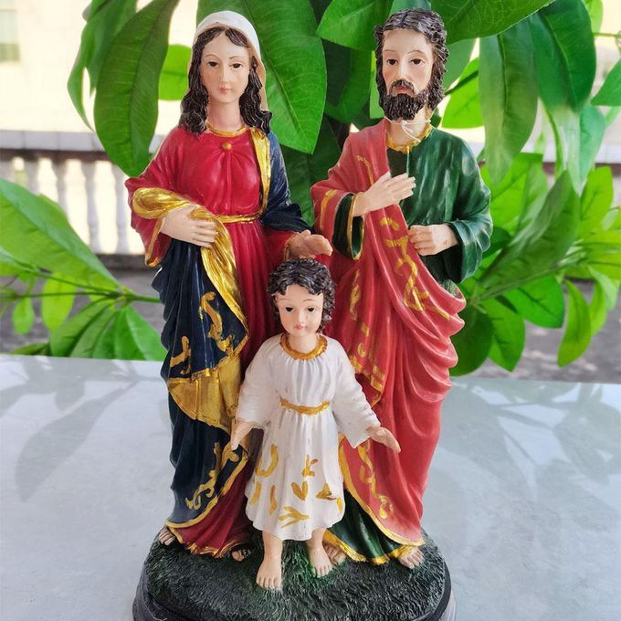 Resin Holy Family Figurine Jesus Mary Joseph Sculpture 12 Inch For