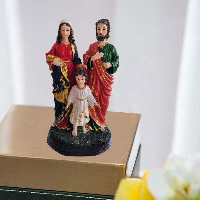 Resin Holy Family Figurine Jesus Mary Joseph Sculpture 12 Inch For