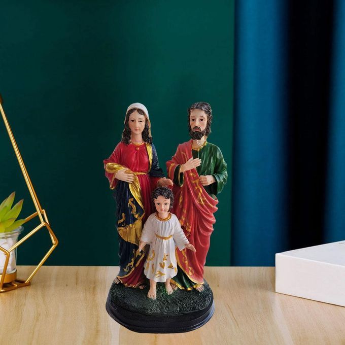 Resin Holy Family Figurine Jesus Mary Joseph Sculpture 12 Inch For