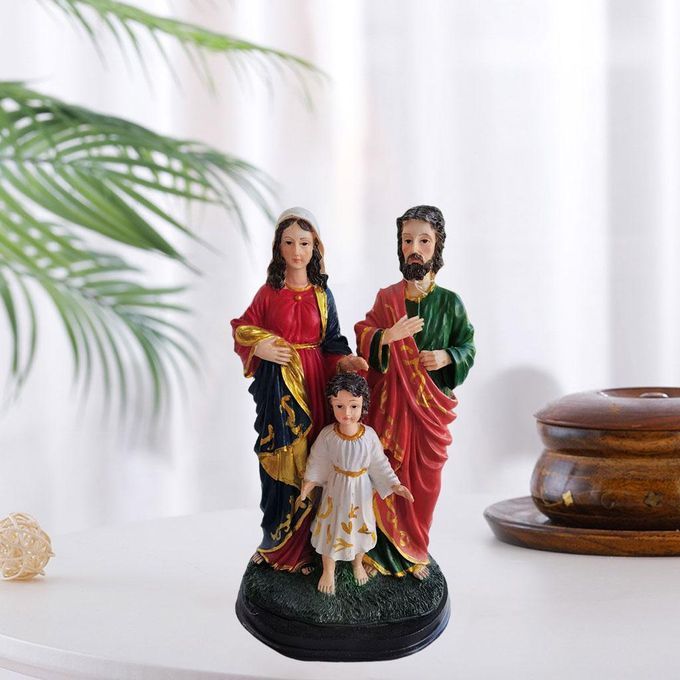 Resin Holy Family Figurine Jesus Mary Joseph Sculpture 12 Inch For