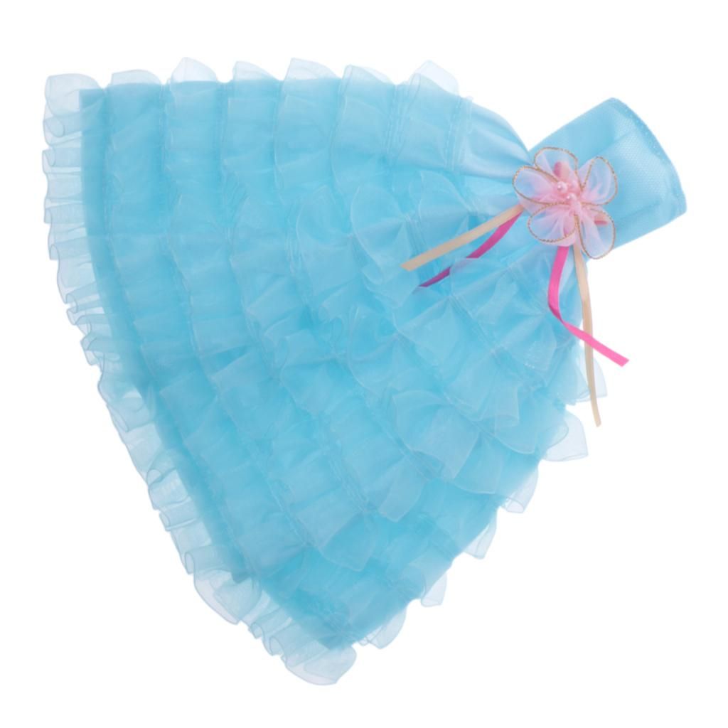 Fashion 7 Layers Wedding Bridal Dress Gown Clothes Outfit For  Blue