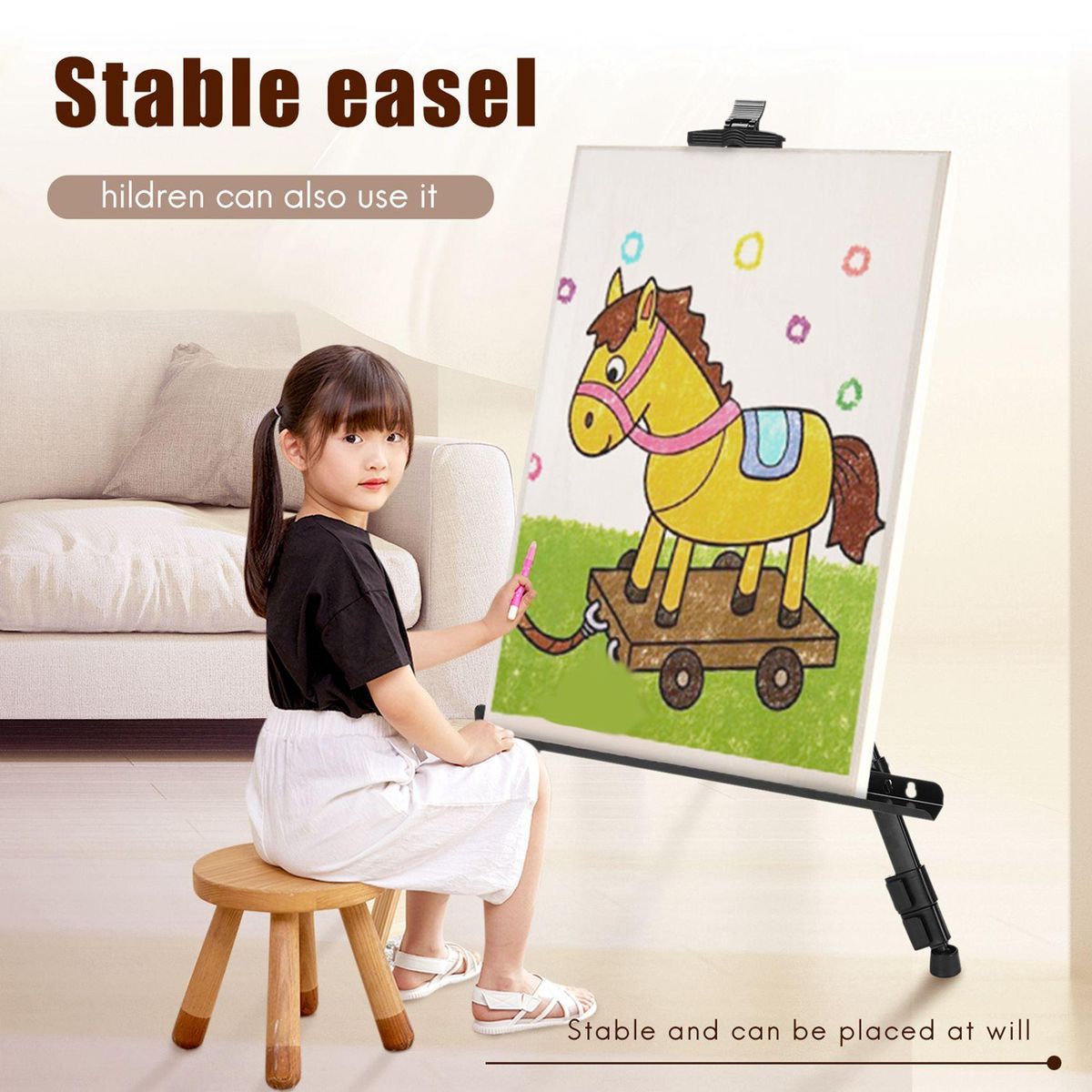White Board Artist Telescopic Field Studio Painting Easel Tripod Display Stand