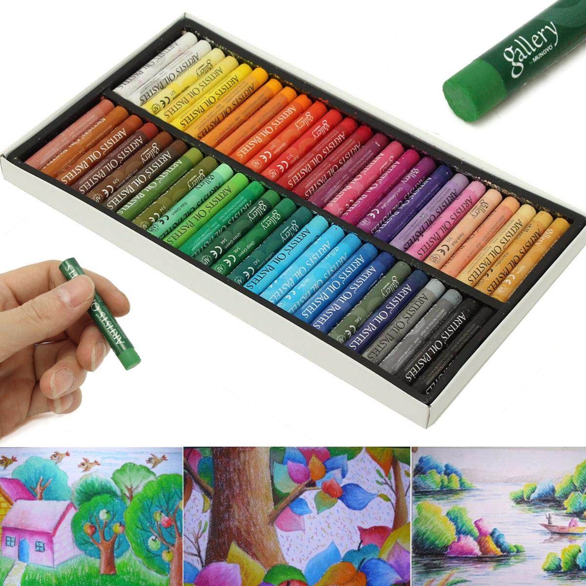 50 Colors Box Non-toxic Artists Gallery Oil Pastels Drawing Pens Drawing Paint