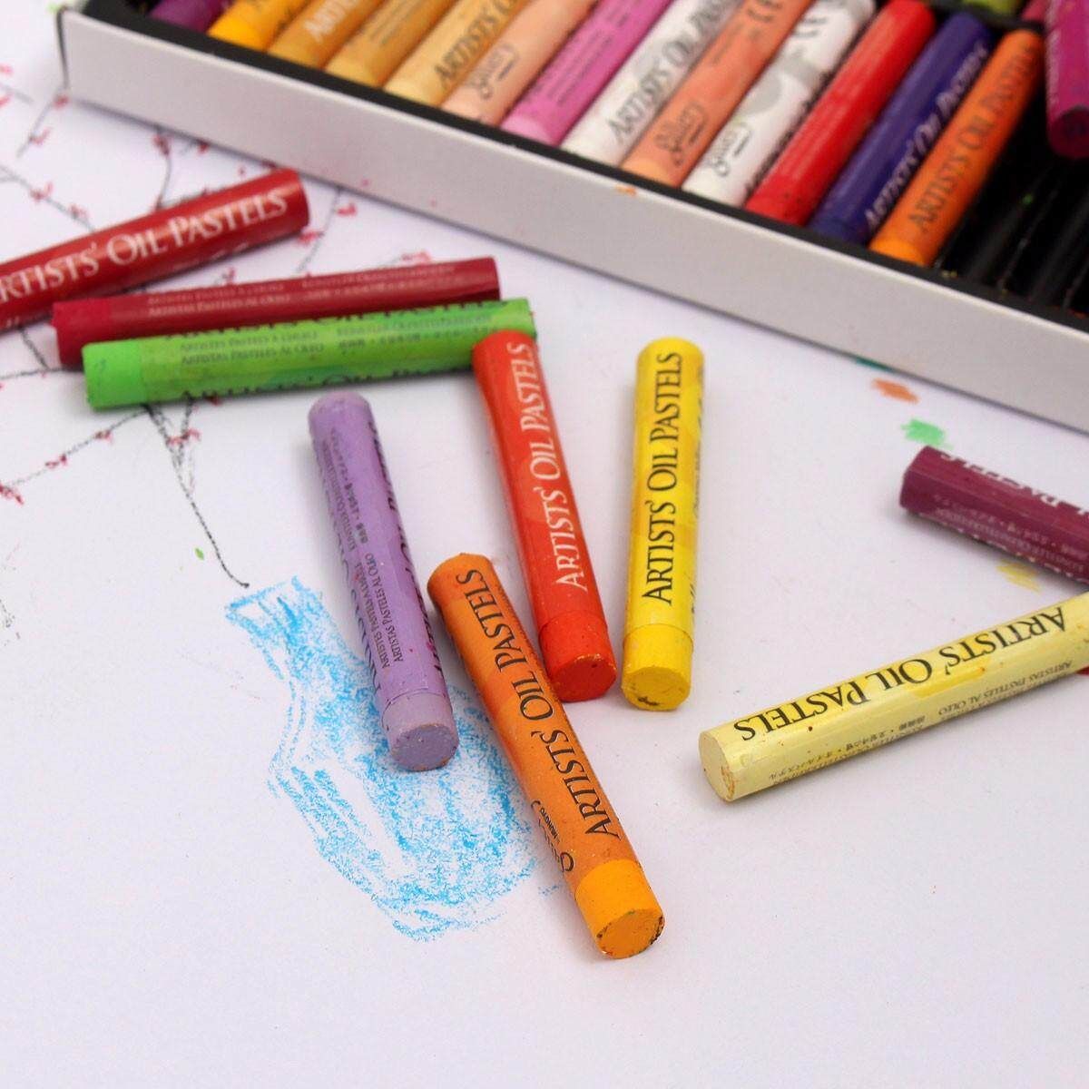 50 Colors Box Non-toxic Artists Gallery Oil Pastels Drawing Pens Drawing Paint