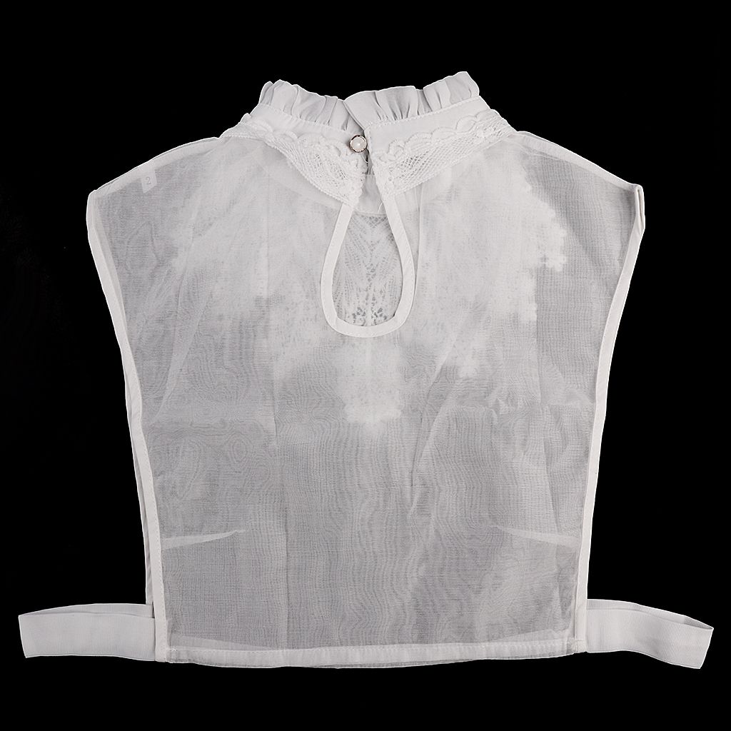 Ladies False Collar Bib Fake Half Shirt Party 3-Half Shirt White#3
